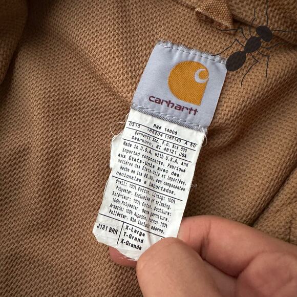Vintage Y2K Carhartt J131 brown hooded active work wear jacket - Picture 5 of 8